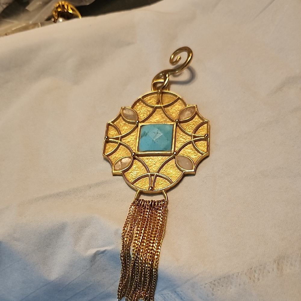 STEPHANIE KANTIS Gold and Turquoise Statement Necklace